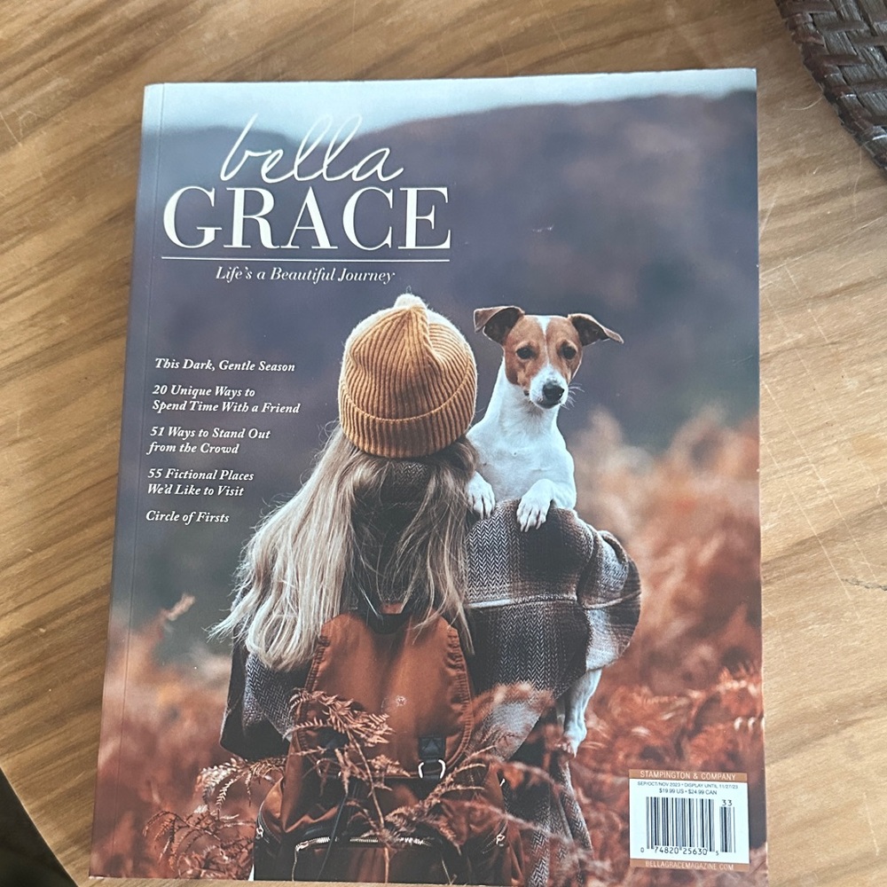 Bella Grace Magazine with Cozy Autumn Scene. Issue 37 Sept Oct Nov 2023